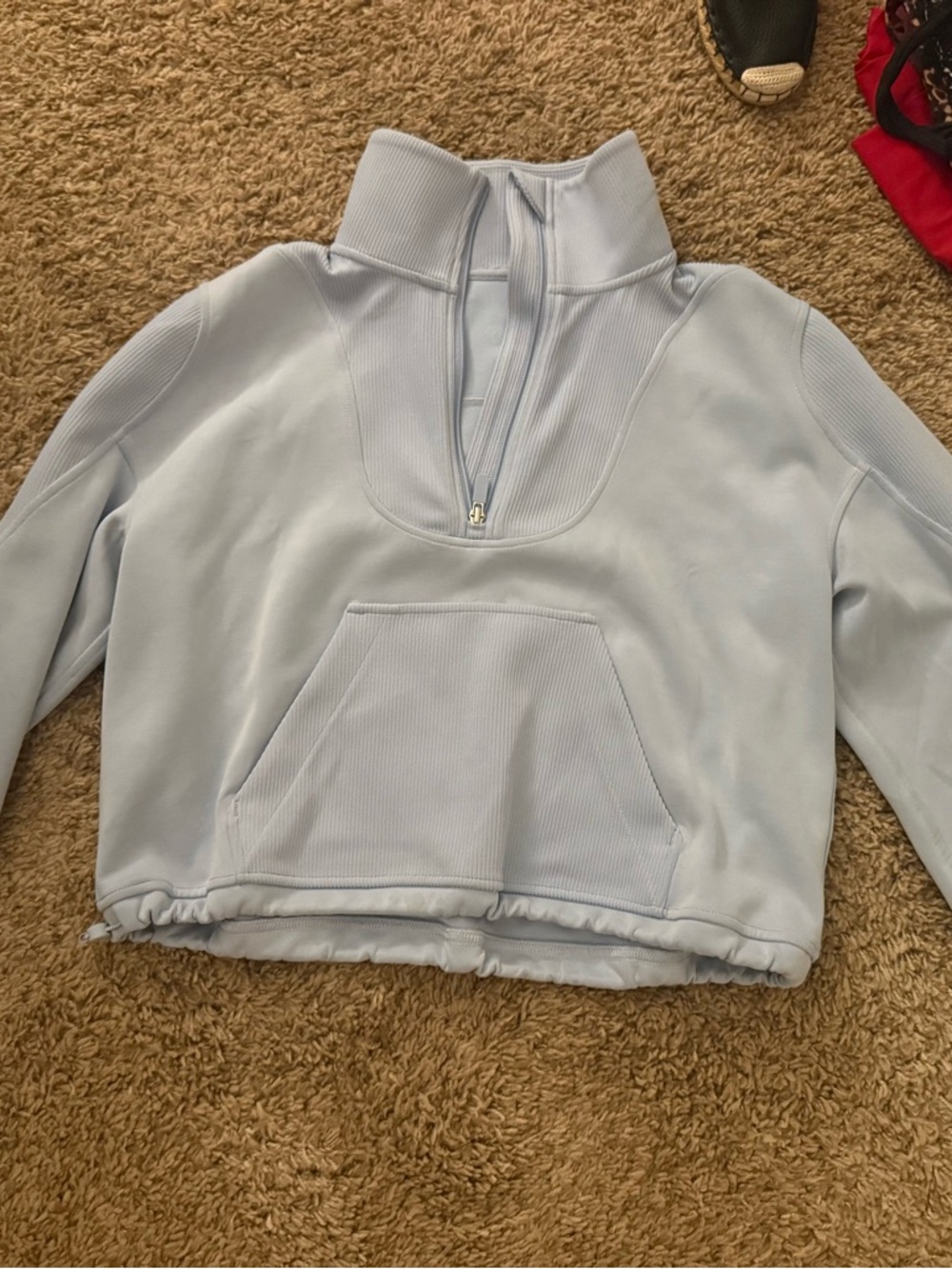 Lululemon- Light Blue Women's Quarter-Zip Funnel Neck Sweater